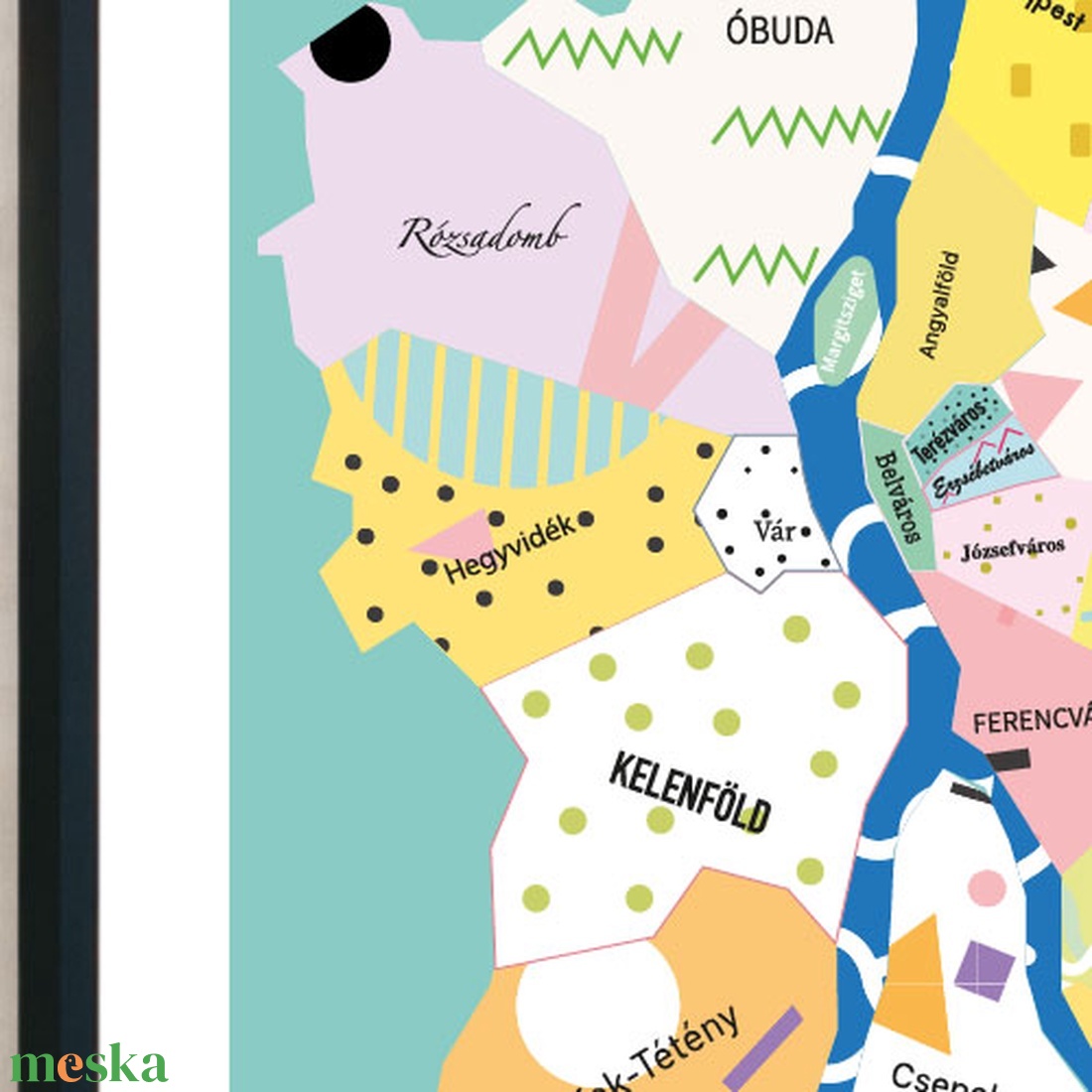 Budapest térkép - otthon & lakás - dekoráció - kép & falikép - kép & falikép - Meska.hu