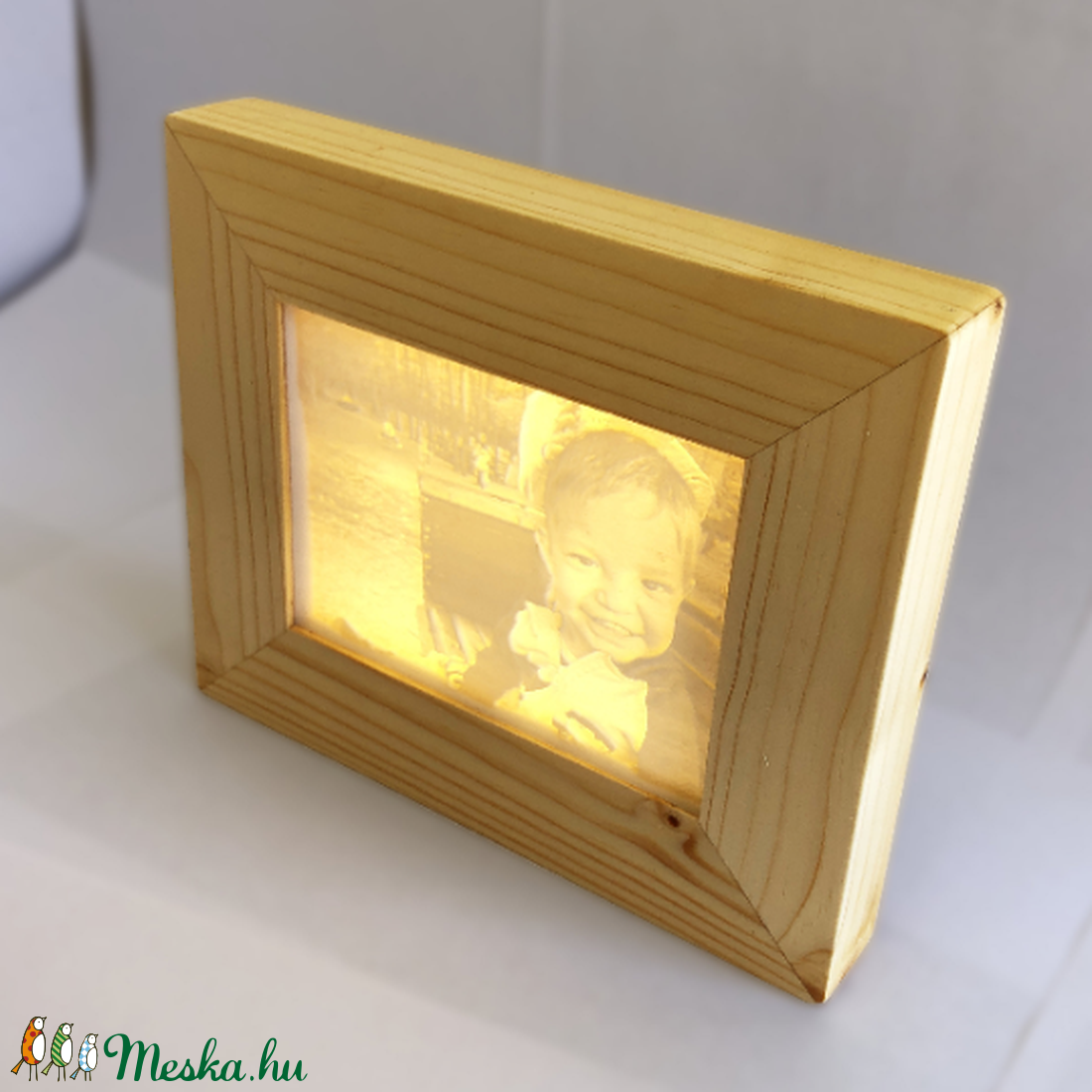 3D nyomtatott litofán kép fa képkerettel - otthon & lakás - dekoráció - Meska.hu