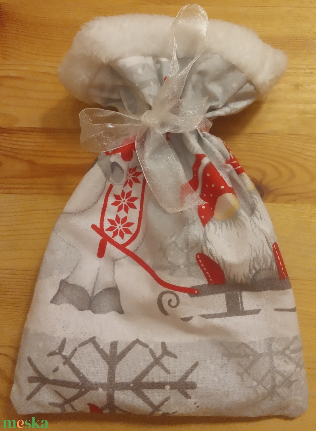 Mikulás zsákocska S2. - karácsony - mikulás - mikulás zsák - Meska.hu