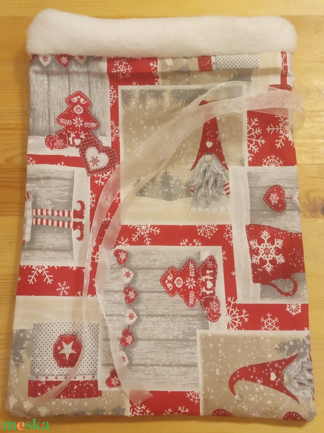 Mikulás zsákocska M1. - karácsony - mikulás - mikulás zsák - Meska.hu