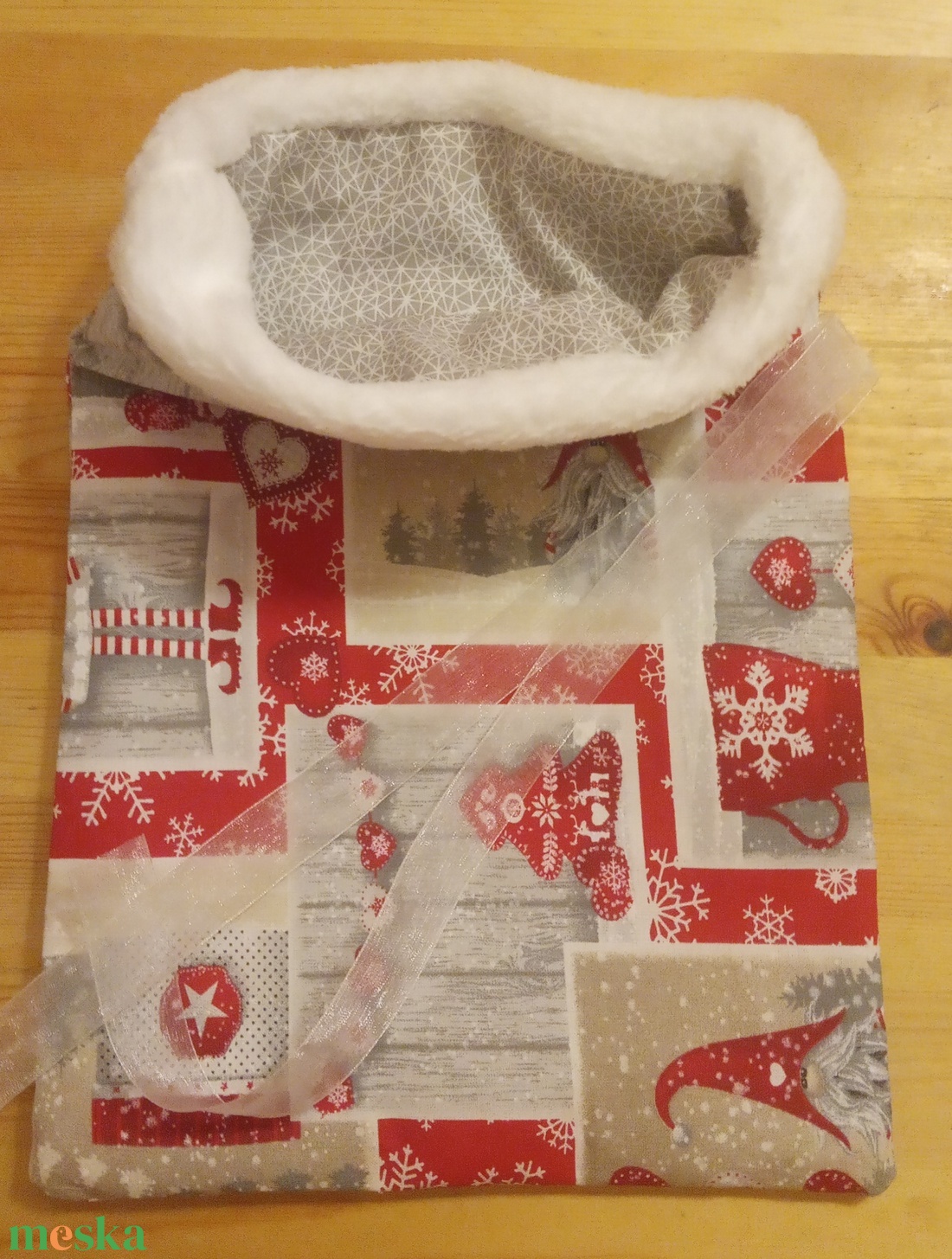 Mikulás zsákocska M1. - karácsony - mikulás - mikulás zsák - Meska.hu