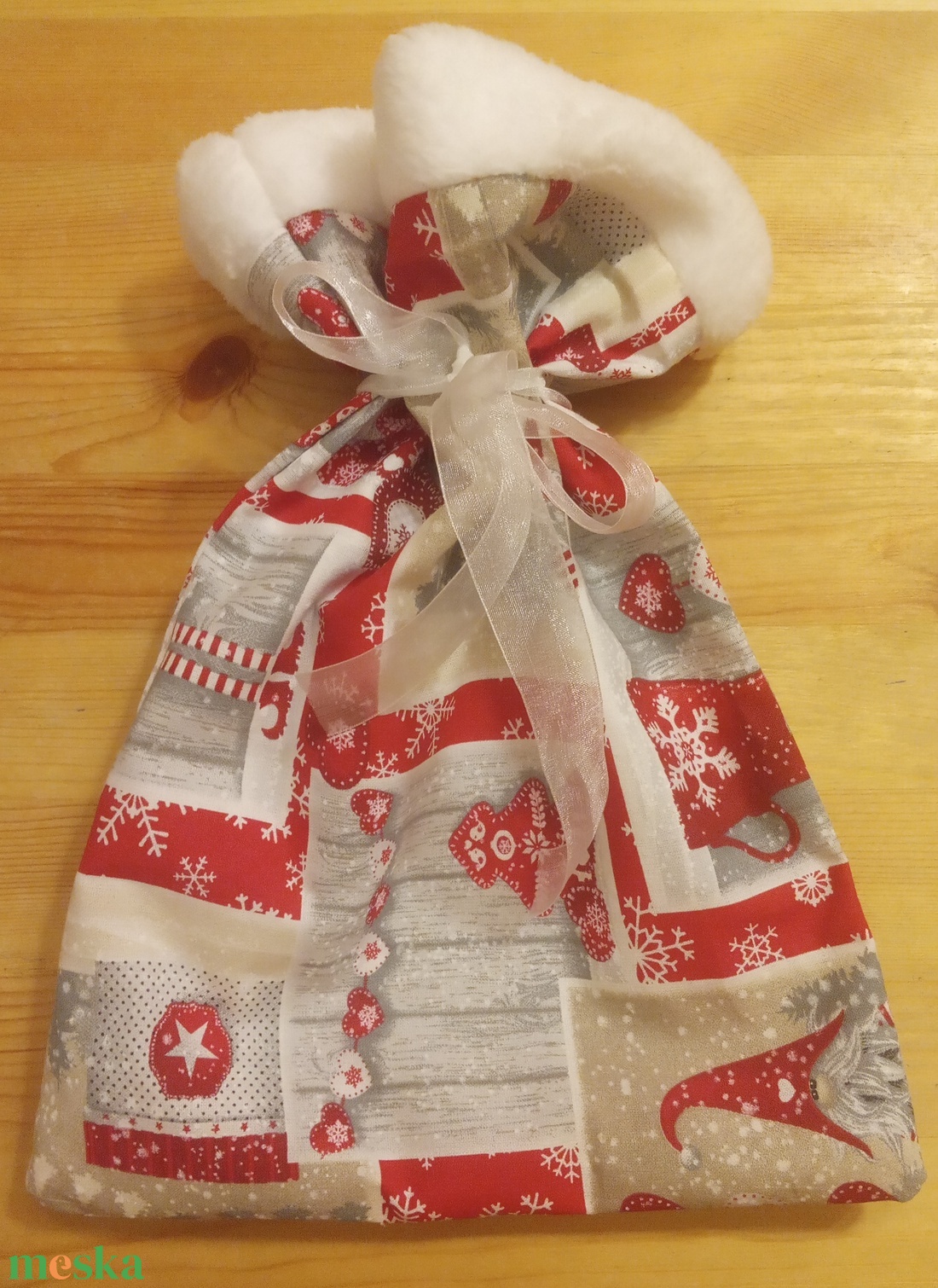 Mikulás zsákocska M1. - karácsony - mikulás - mikulás zsák - Meska.hu