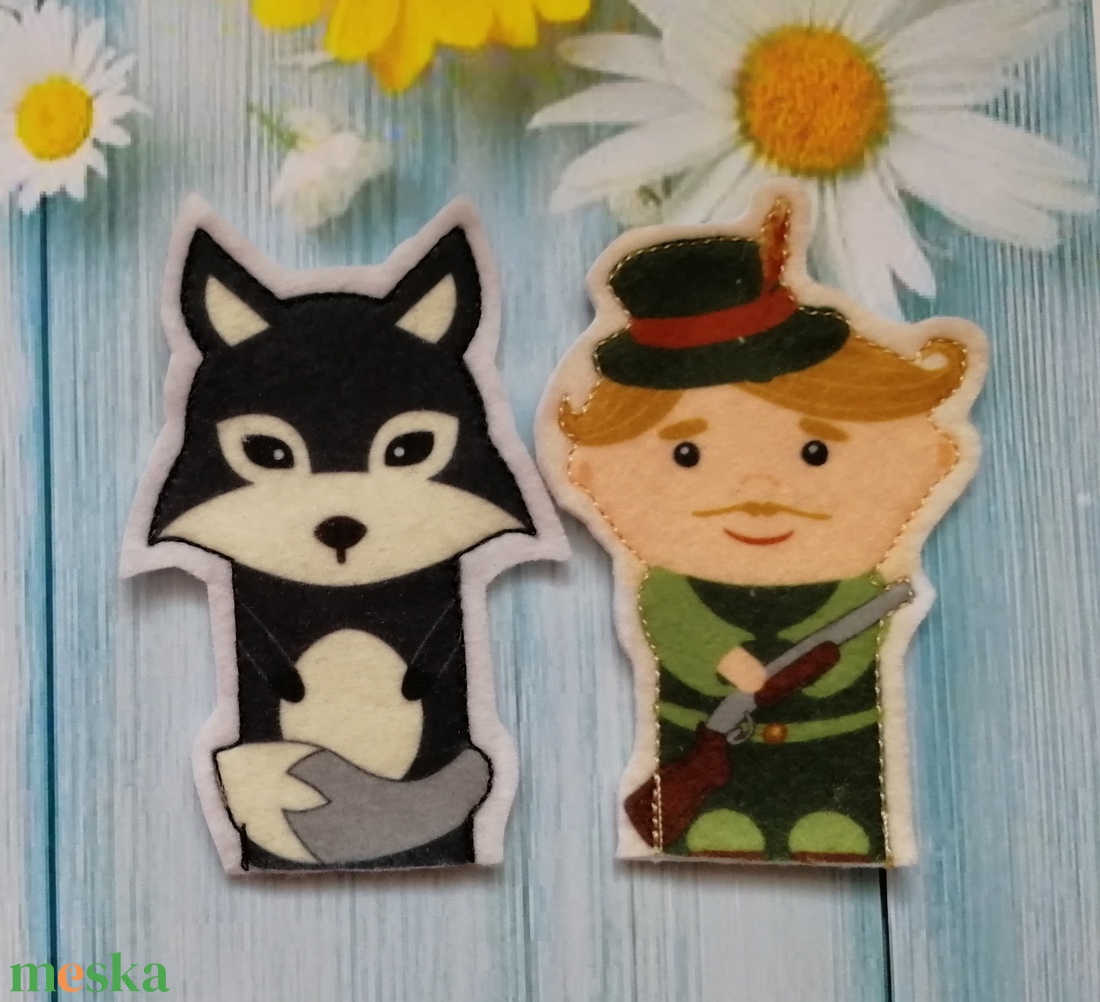 Ujjbáb - Piroska és a farkas - játék & sport - bábok - ujjbáb - Meska.hu