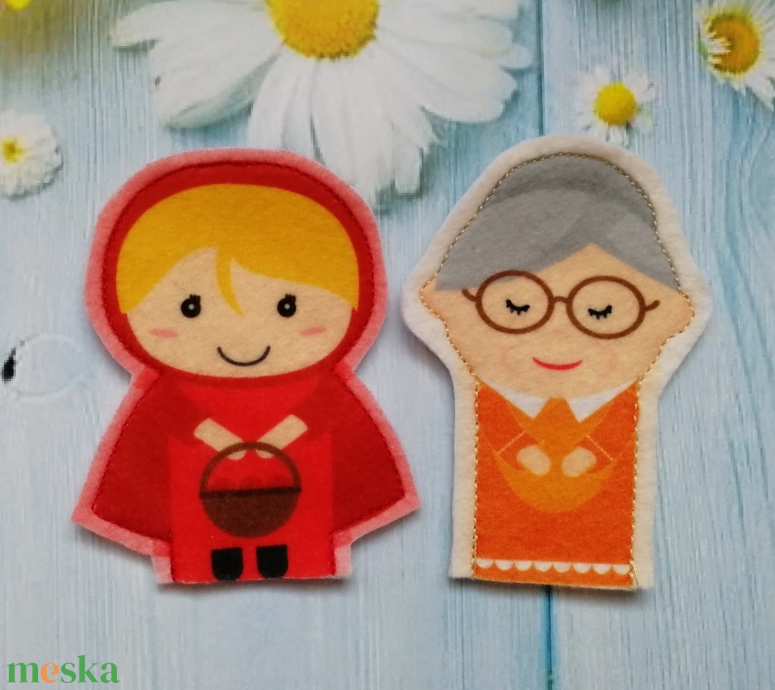 Ujjbáb - Piroska és a farkas - játék & sport - bábok - ujjbáb - Meska.hu