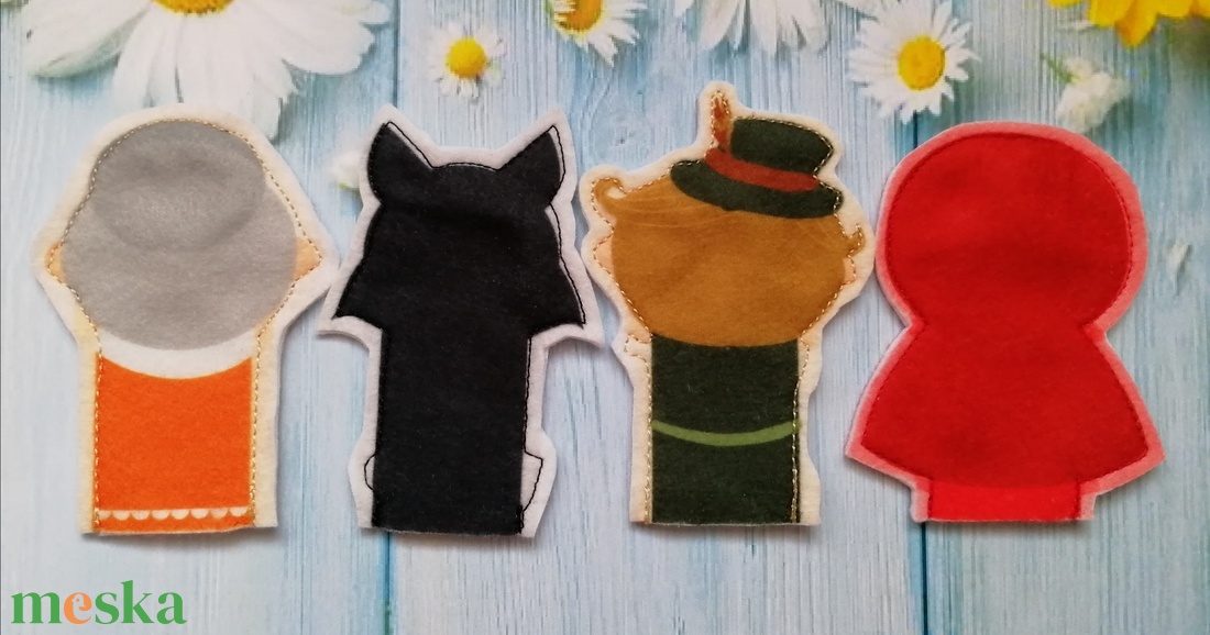 Ujjbáb - Piroska és a farkas - játék & sport - bábok - ujjbáb - Meska.hu