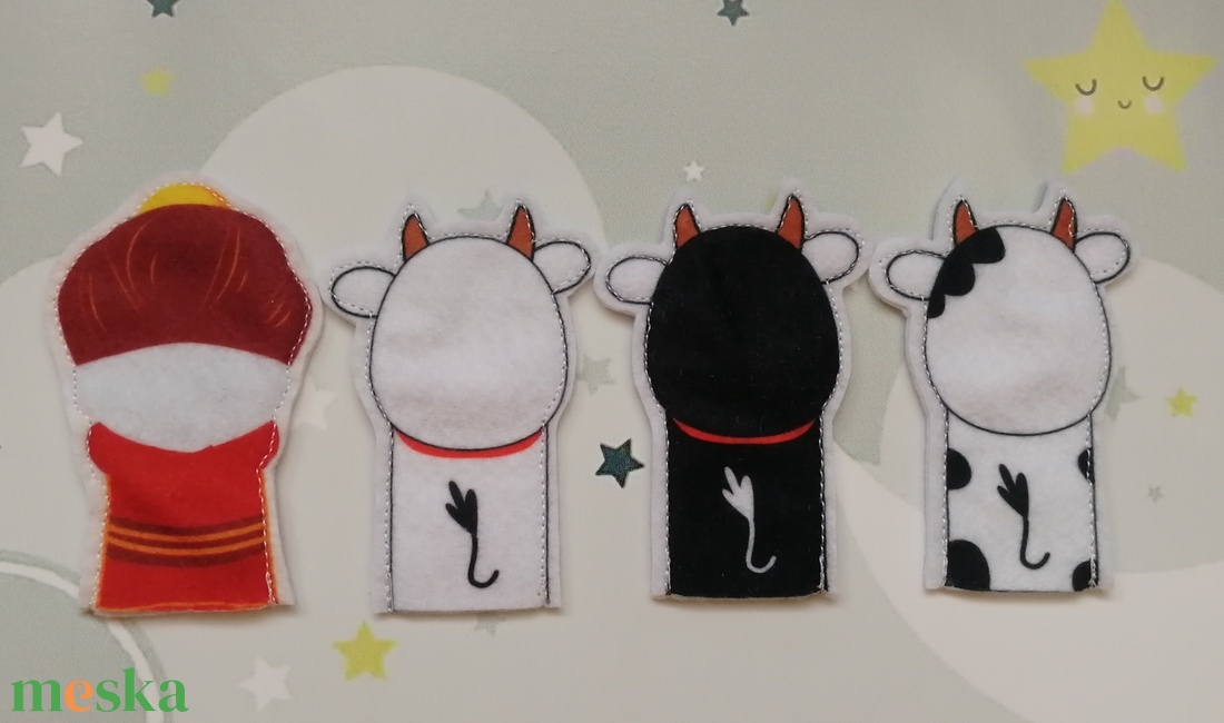 Ujjbáb - Török és a tehenek - játék & sport - bábok - ujjbáb - Meska.hu