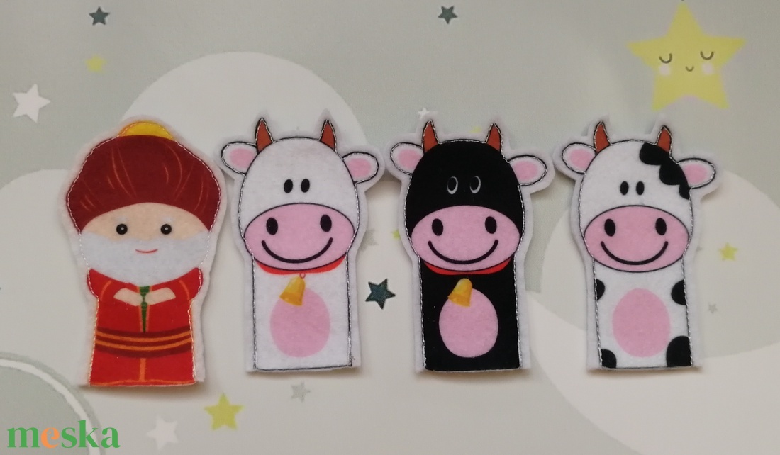 Ujjbáb - Török és a tehenek - játék & sport - bábok - ujjbáb - Meska.hu