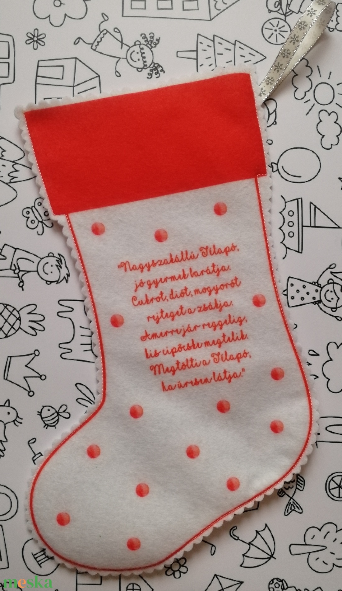 Mikulás csizma - karácsony - mikulás - mikulás csizma és zokni - Meska.hu