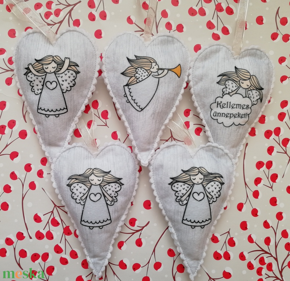 Karácsonyfadísz - feliratos angyalkás - karácsony - karácsonyi lakásdekoráció - karácsonyfadíszek - Meska.hu