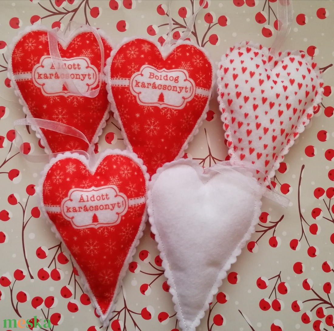 Karácsonyfadísz - szív alakú, feliratos - karácsony - karácsonyi lakásdekoráció - karácsonyfadíszek - Meska.hu