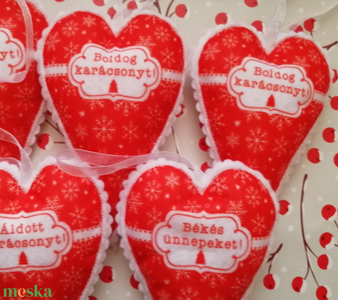 Karácsonyfadísz - szív alakú, feliratos - karácsony - karácsonyi lakásdekoráció - karácsonyfadíszek - Meska.hu