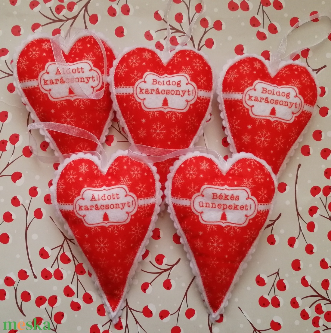 Karácsonyfadísz - szív alakú, feliratos - karácsony - karácsonyi lakásdekoráció - karácsonyfadíszek - Meska.hu
