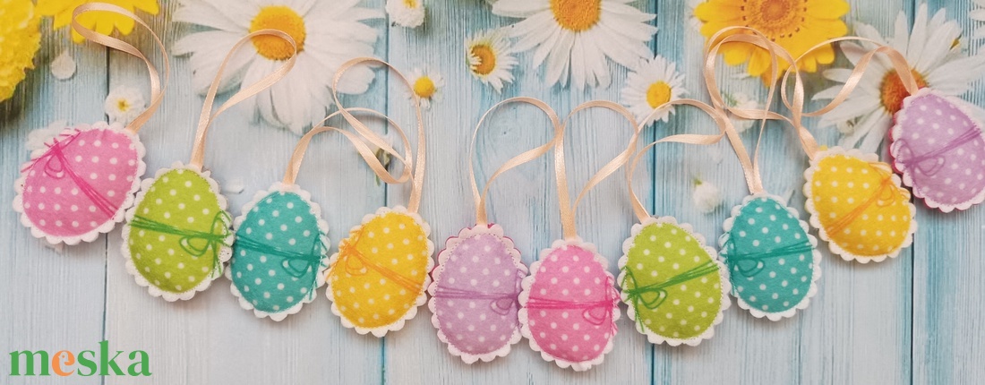 Húsvéti dísz - pöttyös tojik - otthon & életmód - dekoráció - fali és függő dekoráció - függődísz - Meska.hu