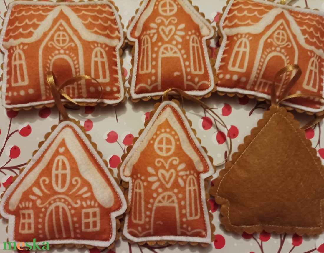 Karácsonyfadísz - Mézeskalács házikók - karácsony - karácsonyi lakásdekoráció - karácsonyfadíszek - Meska.hu