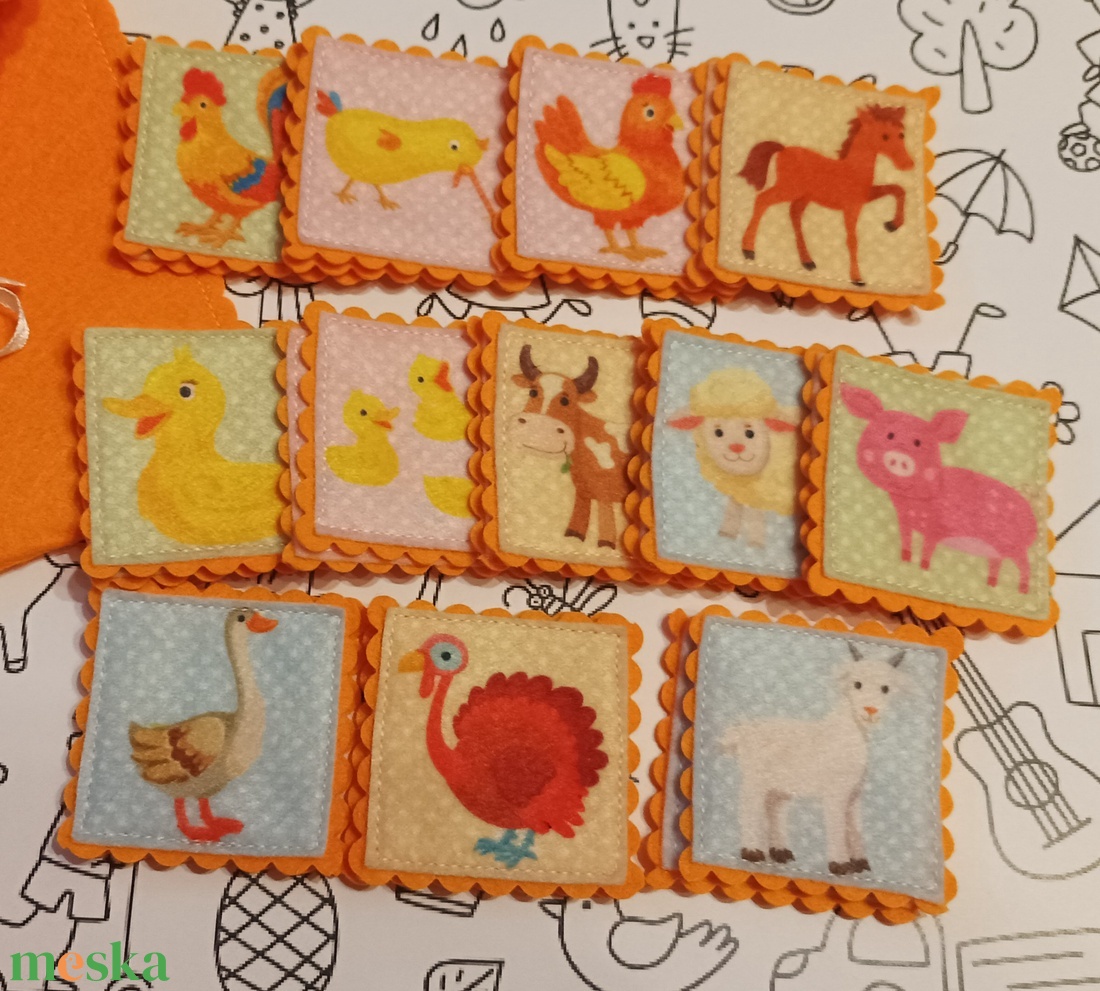 Memória játék - háziállatok - játék & sport - készségfejlesztő és logikai játék - memória játékok - Meska.hu