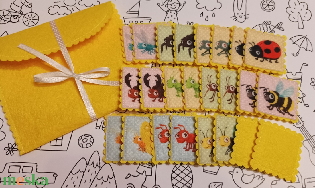 Memória játék - bogárkák - játék & sport - készségfejlesztő és logikai játék - memória játékok - Meska.hu