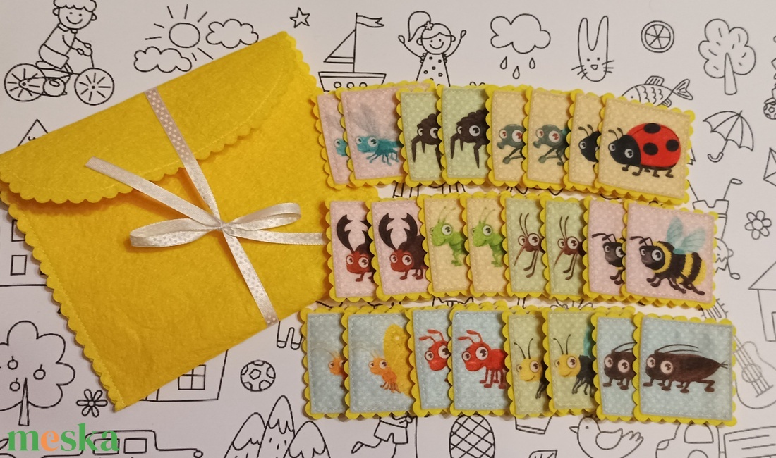 Memória játék - bogárkák - játék & sport - készségfejlesztő és logikai játék - memória játékok - Meska.hu