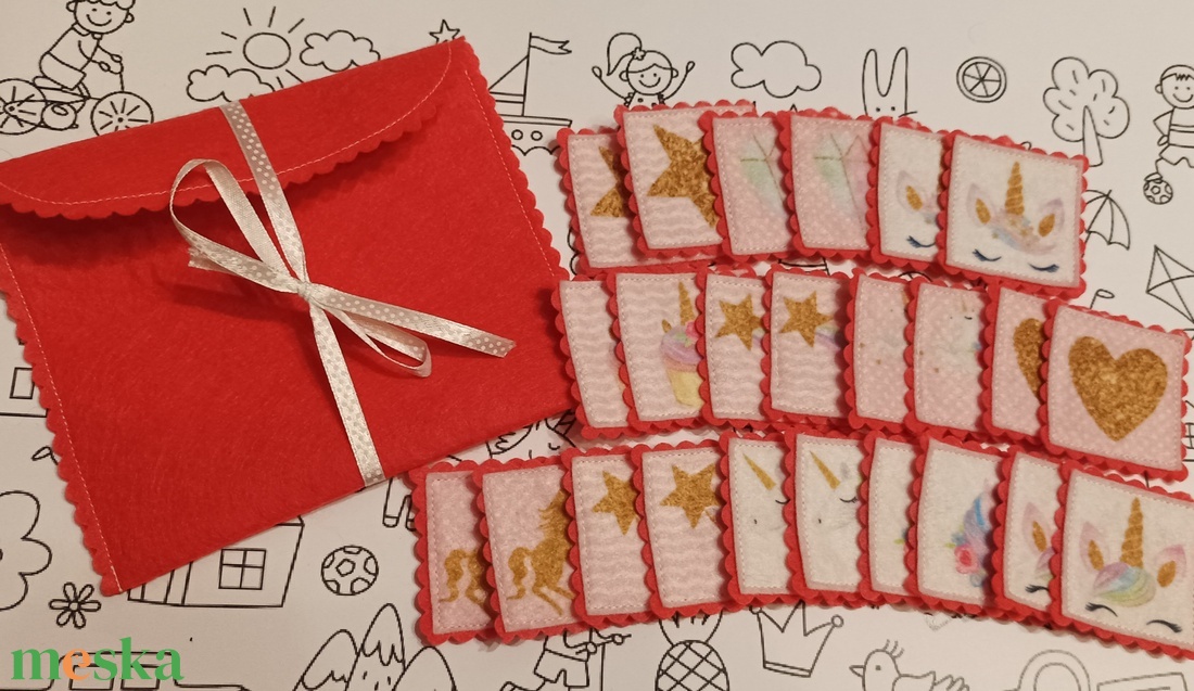 Memória játék - unikornis - játék & sport - készségfejlesztő és logikai játék - memória játékok - Meska.hu