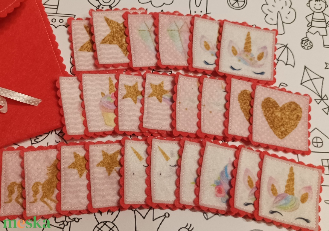 Memória játék - unikornis - játék & sport - készségfejlesztő és logikai játék - memória játékok - Meska.hu