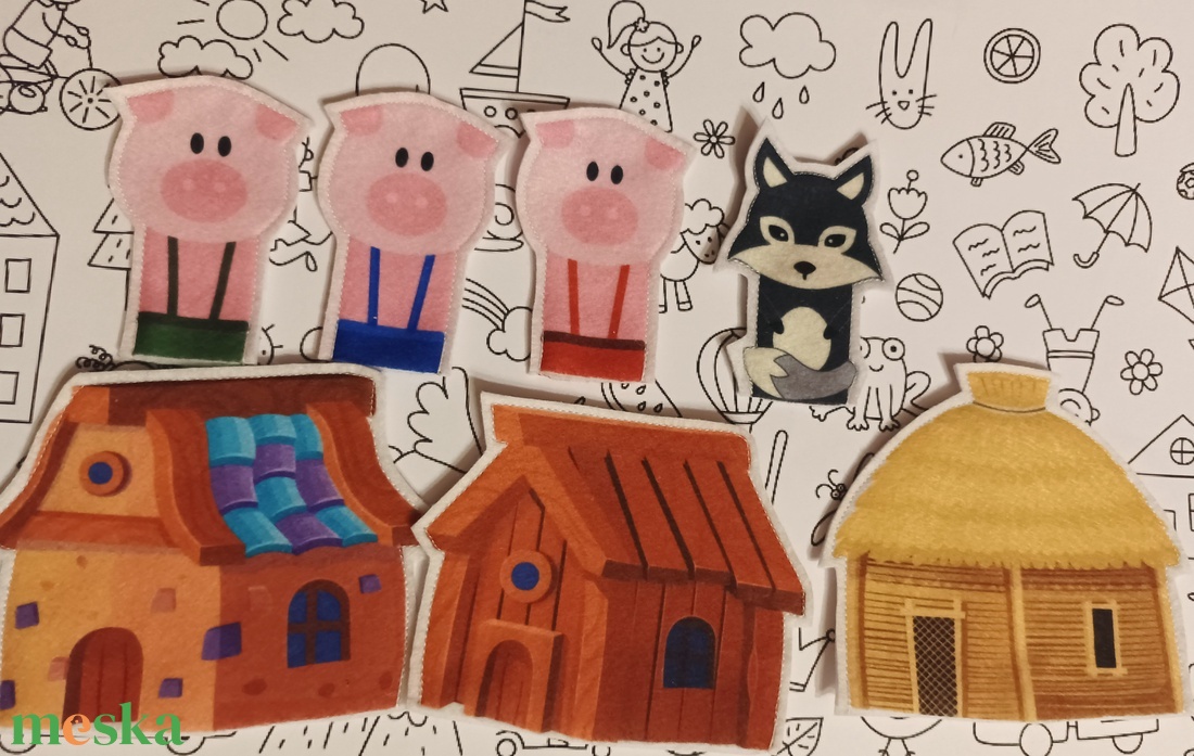 Három kismalac - játék & sport - bábok - ujjbáb - Meska.hu