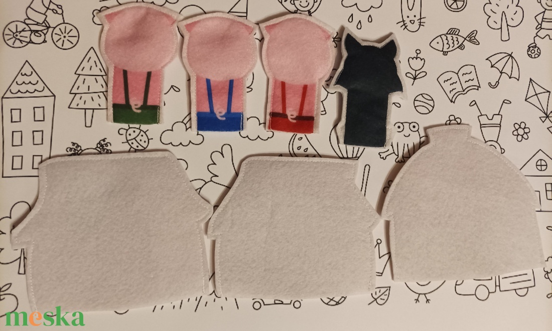 Három kismalac - játék & sport - bábok - ujjbáb - Meska.hu