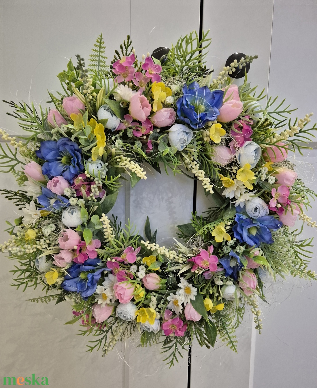 Tavaszi kopogtató - otthon & életmód - dekoráció - ajtó- és ablak dekoráció - ajtódísz & kopogtató - Meska.hu