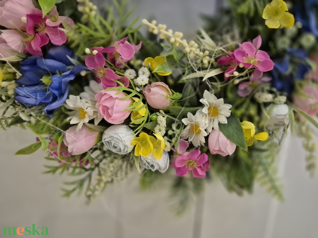 Tavaszi kopogtató - otthon & életmód - dekoráció - ajtó- és ablak dekoráció - ajtódísz & kopogtató - Meska.hu