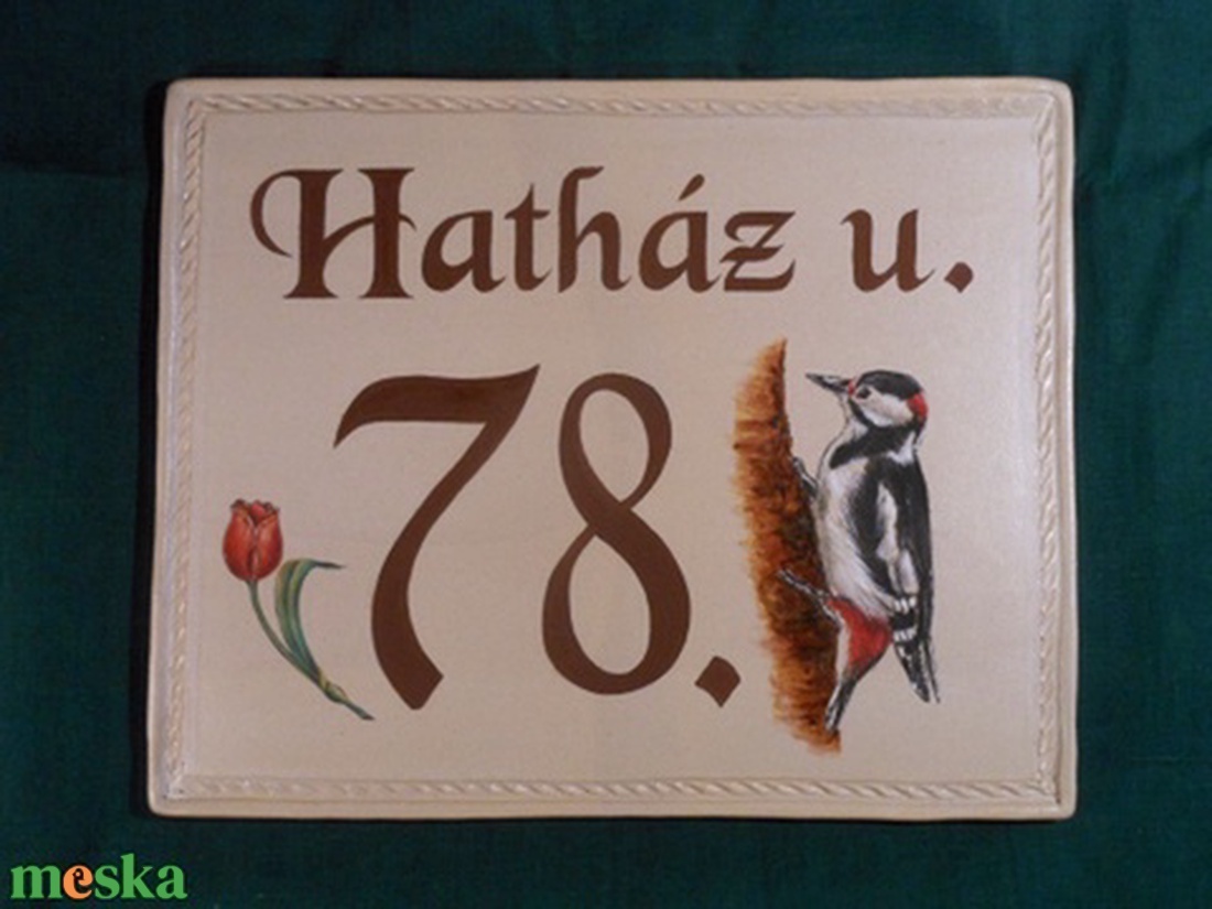Házszám tábla  - otthon & életmód - ház & kert - házszám - Meska.hu
