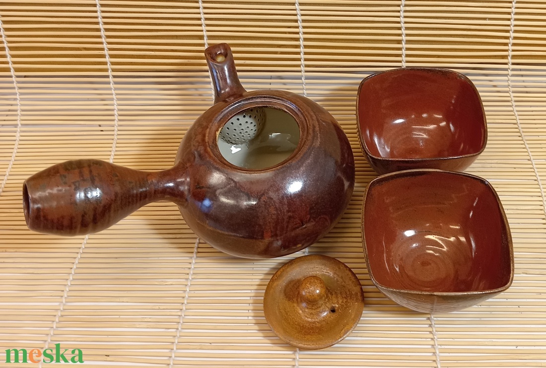 Nyeles teáskanna (kyusu) kettő csészével - otthon & életmód - konyhafelszerelés, tálalás - konyhai tárolás - tea & kávé tárolás - Meska.hu Nyeles teáskanna (kyusu) kettő csészével - otthon & életmód - konyhafelszerelés, tálalás - konyhai tárolás - tea & kávé tárolás - Meska.hu