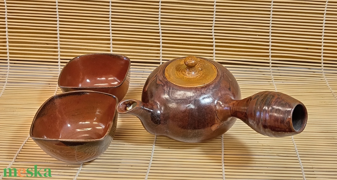 Nyeles teáskanna (kyusu) kettő csészével - otthon & életmód - konyhafelszerelés, tálalás - konyhai tárolás - tea & kávé tárolás - Meska.hu Nyeles teáskanna (kyusu) kettő csészével - otthon & életmód - konyhafelszerelés, tálalás - konyhai tárolás - tea & kávé tárolás - Meska.hu