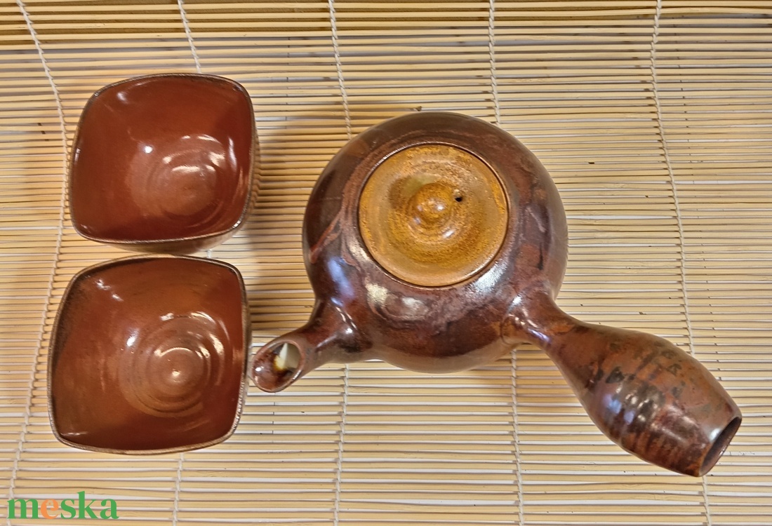 Nyeles teáskanna (kyusu) kettő csészével - otthon & életmód - konyhafelszerelés, tálalás - konyhai tárolás - tea & kávé tárolás - Meska.hu Nyeles teáskanna (kyusu) kettő csészével - otthon & életmód - konyhafelszerelés, tálalás - konyhai tárolás - tea & kávé tárolás - Meska.hu