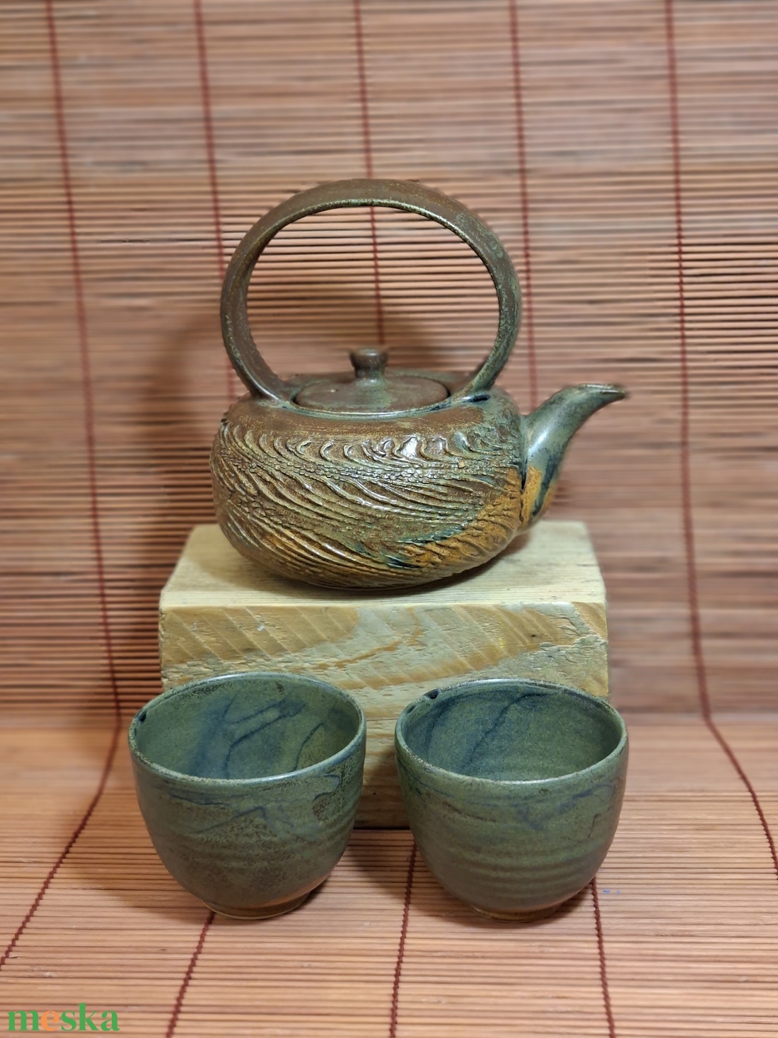 Teáskanna ,plusz 2 csész - otthon & életmód - konyhafelszerelés, tálalás - konyhai tárolás - tea & kávé tárolás - Meska.hu