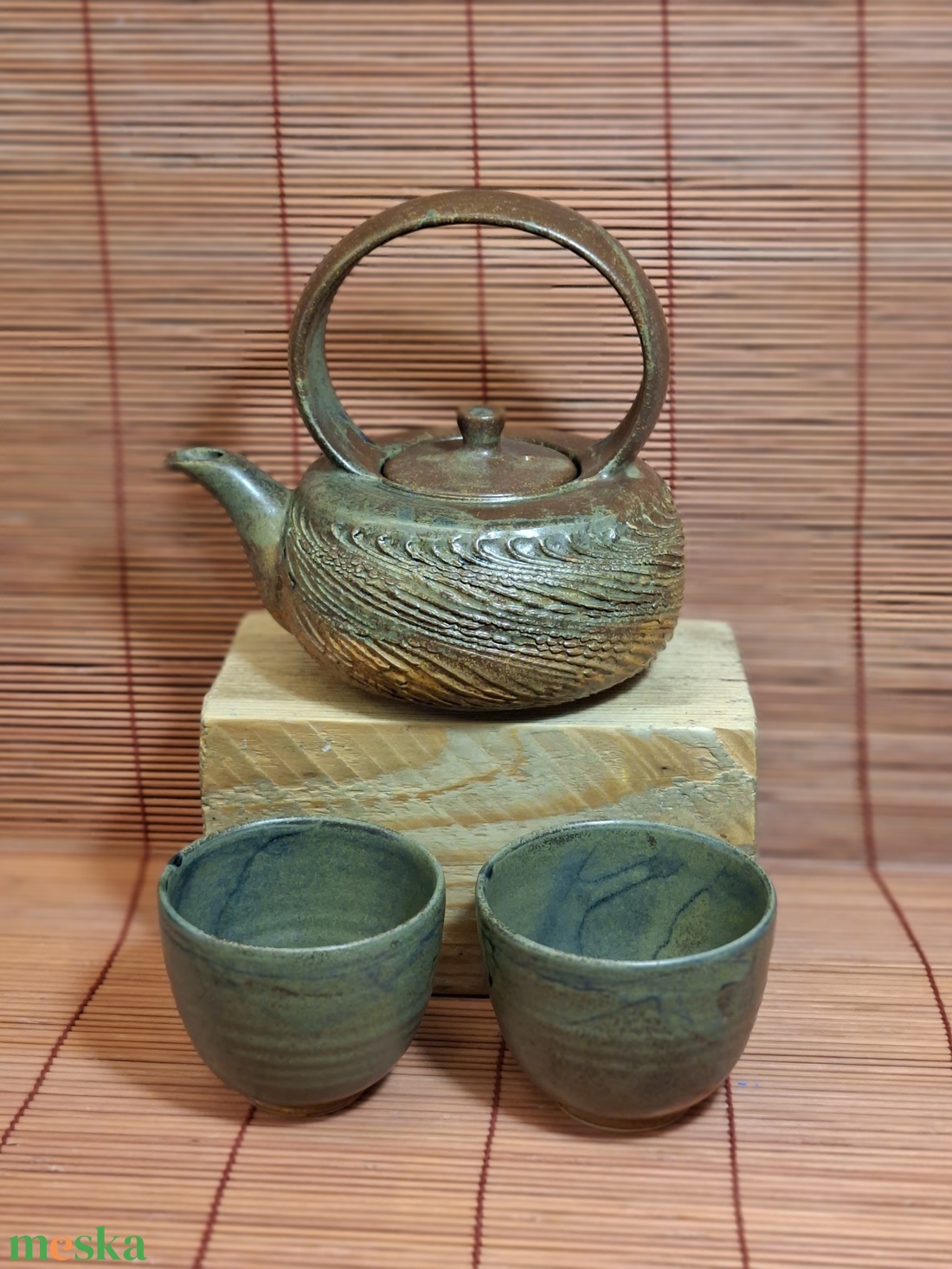 Teáskanna ,plusz 2 csész - otthon & életmód - konyhafelszerelés, tálalás - konyhai tárolás - tea & kávé tárolás - Meska.hu