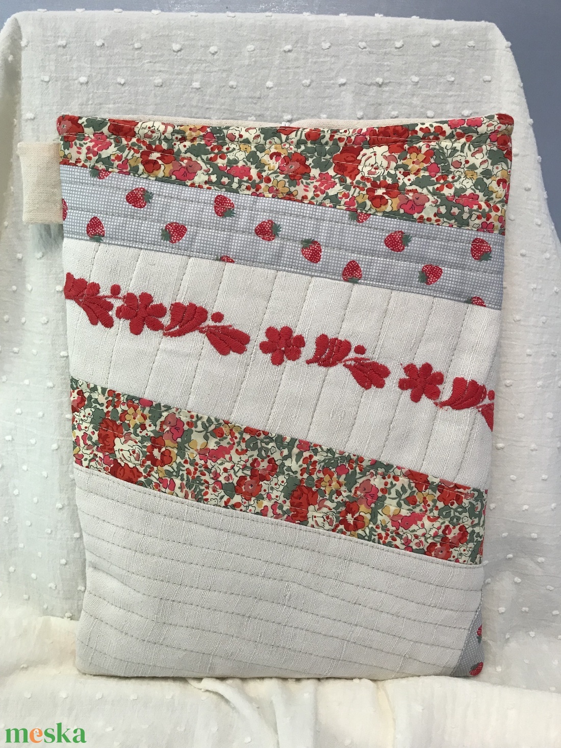 Vintage hímzett patchwork könykabát vagy könyvtok, tablet tartó - könyv & zene - könyvtok - Meska.hu