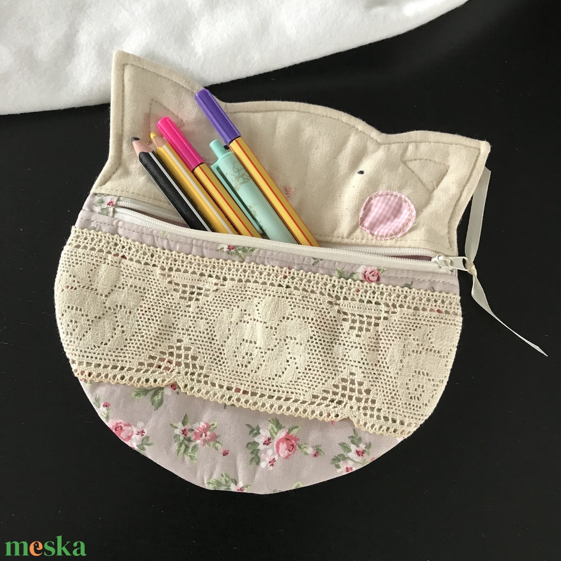 Cica neszesszer vagy tolltartó - otthon & életmód - papír, írószer - tolltartó & ceruzatekercs - Meska.hu