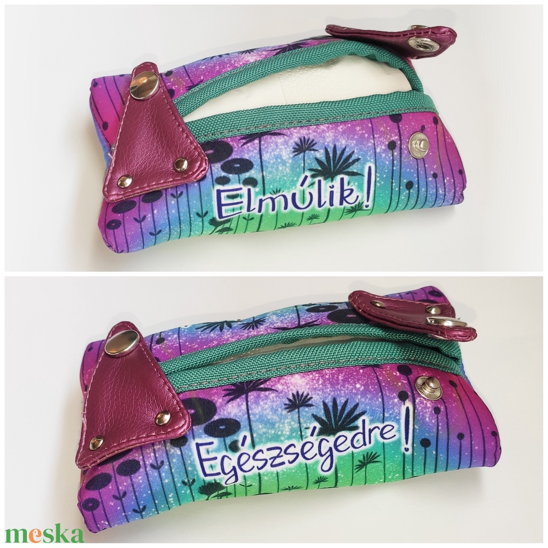 Egészségedre! és Elmúlik! zsebkendő tartó - táska & tok - pénztárca & más tok - zsebkendőtartó tok - Meska.hu