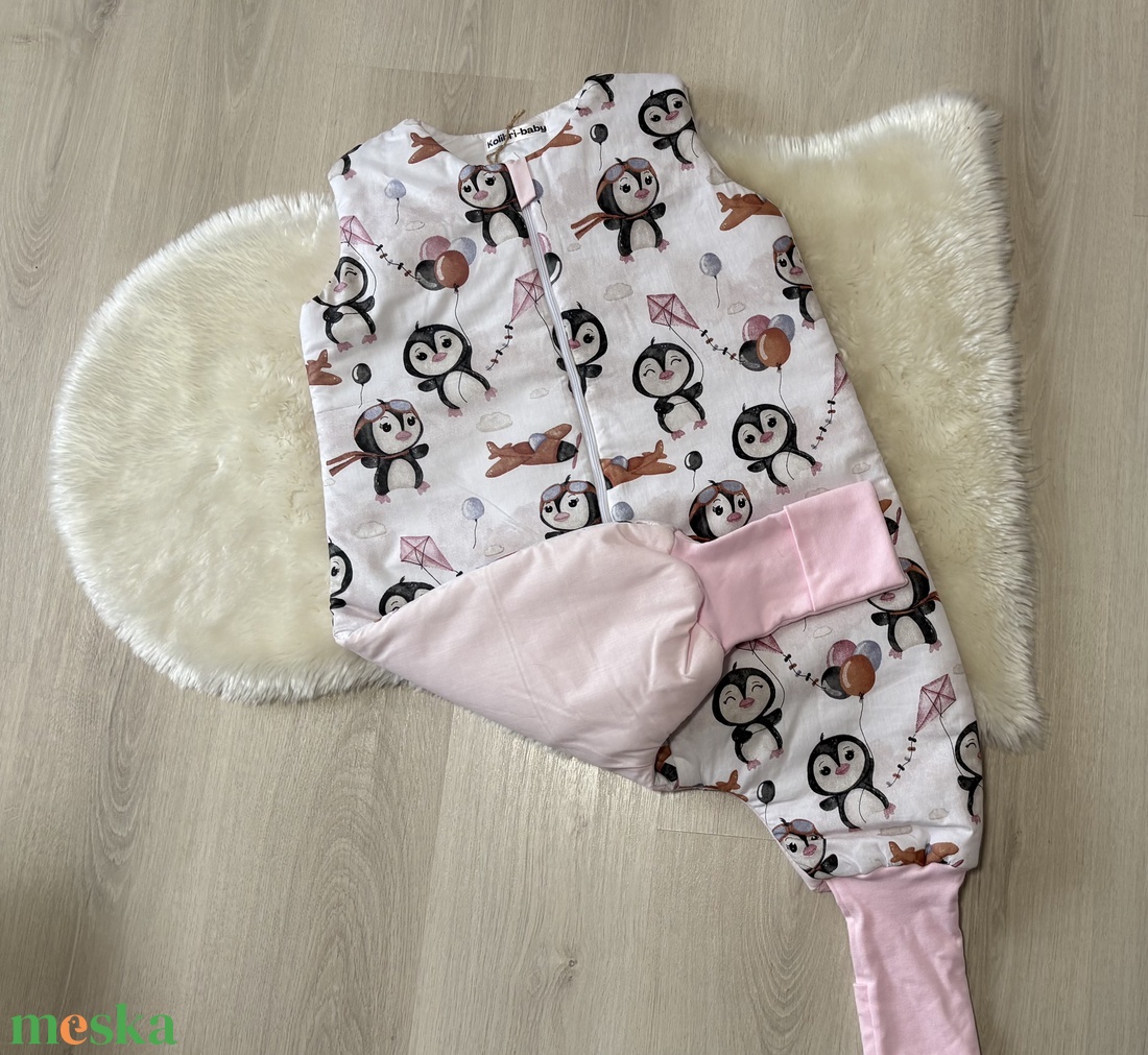 Tipegőhálózsák-104/110 téli, pingvin - ruha & divat - babaruha & gyerekruha - tipegőhálózsák - Meska.hu