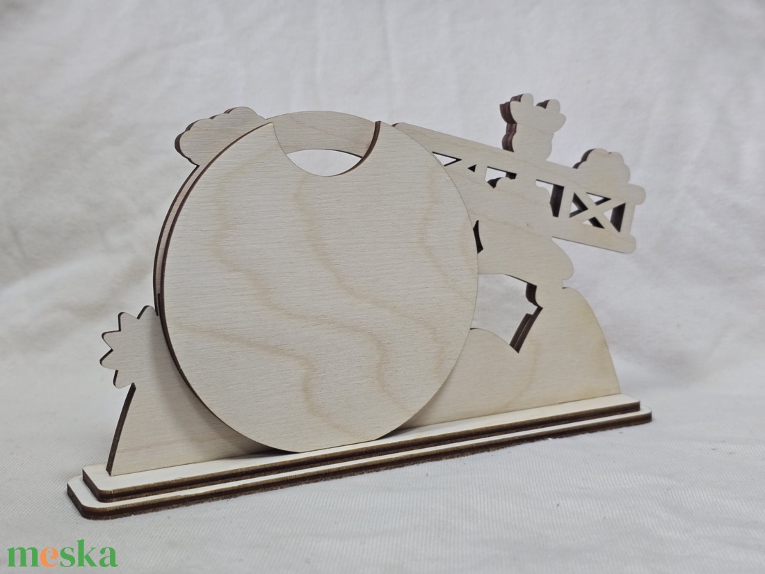 Repülős, zsiráfos baba fotótartó � egyedi, lézervágott fa képkeret - otthon & életmód - dekoráció - dísztárgy - Meska.hu