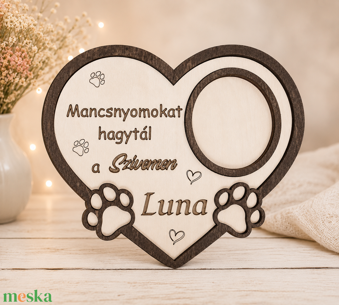 Mancsnyomokat hagytál a szívemen � egyedi fényképes emléktábla kutyáknak és cicáknak - otthon & életmód - papír, írószer - album & fotóalbum - Meska.hu