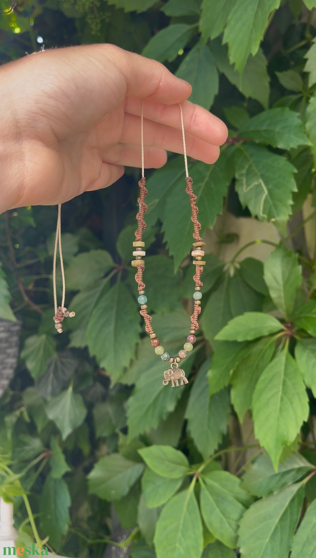 Makrame choker ásvánnyal - ékszer - nyaklánc - medál - Meska.hu Makrame choker ásvánnyal - ékszer - nyaklánc - medál - Meska.hu