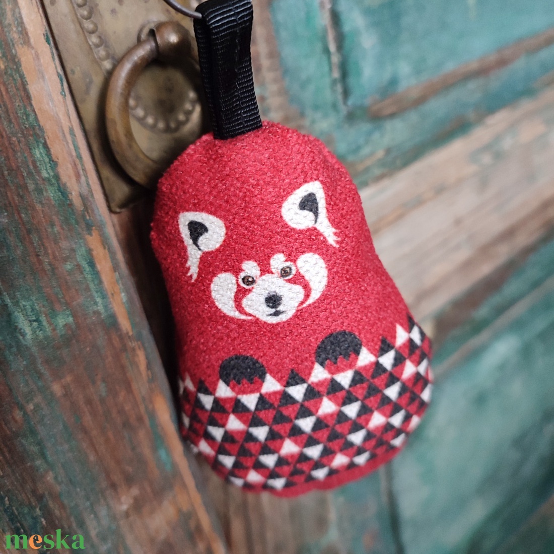 Textil kulcstartó  Kis panda, vörös macskamedve - táska & tok - kulcstartó & táskadísz - kulcstartó - Meska.hu