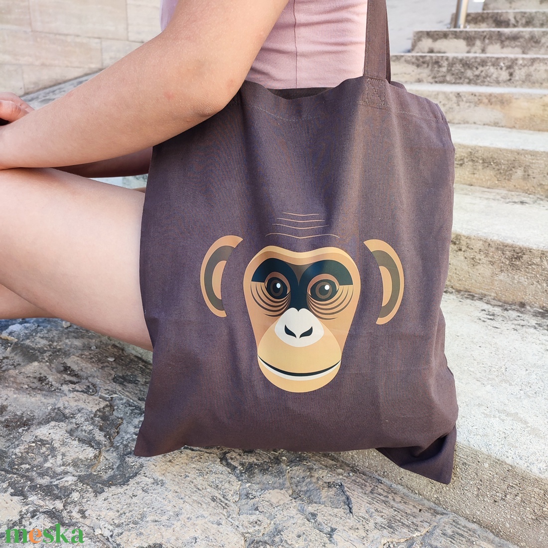 Vászontáska  Csimpánz - táska & tok - bevásárlás & shopper táska - shopper, textiltáska, szatyor - Meska.hu Vászontáska  Csimpánz - táska & tok - bevásárlás & shopper táska - shopper, textiltáska, szatyor - Meska.hu