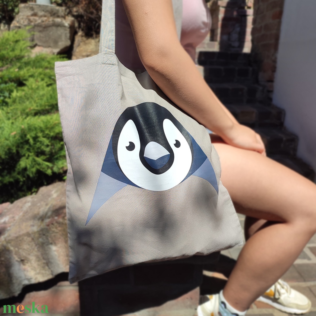 Vászontáska  Pingvin - táska & tok - bevásárlás & shopper táska - shopper, textiltáska, szatyor - Meska.hu