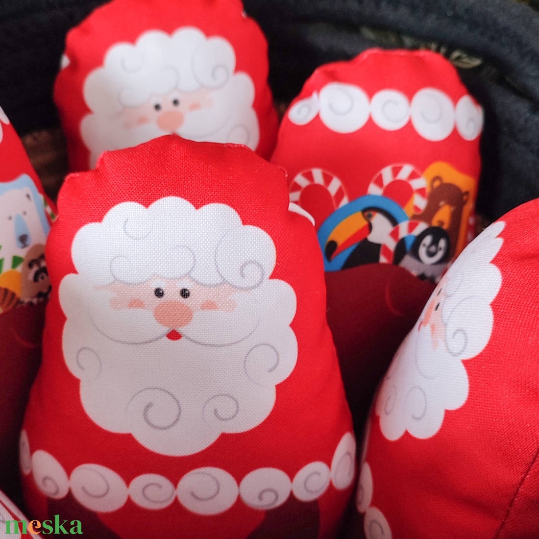 Marokpárna � Mikulás, macival és piros csíkos cukorkával - játék & sport - baba & babaház - baba - Meska.hu