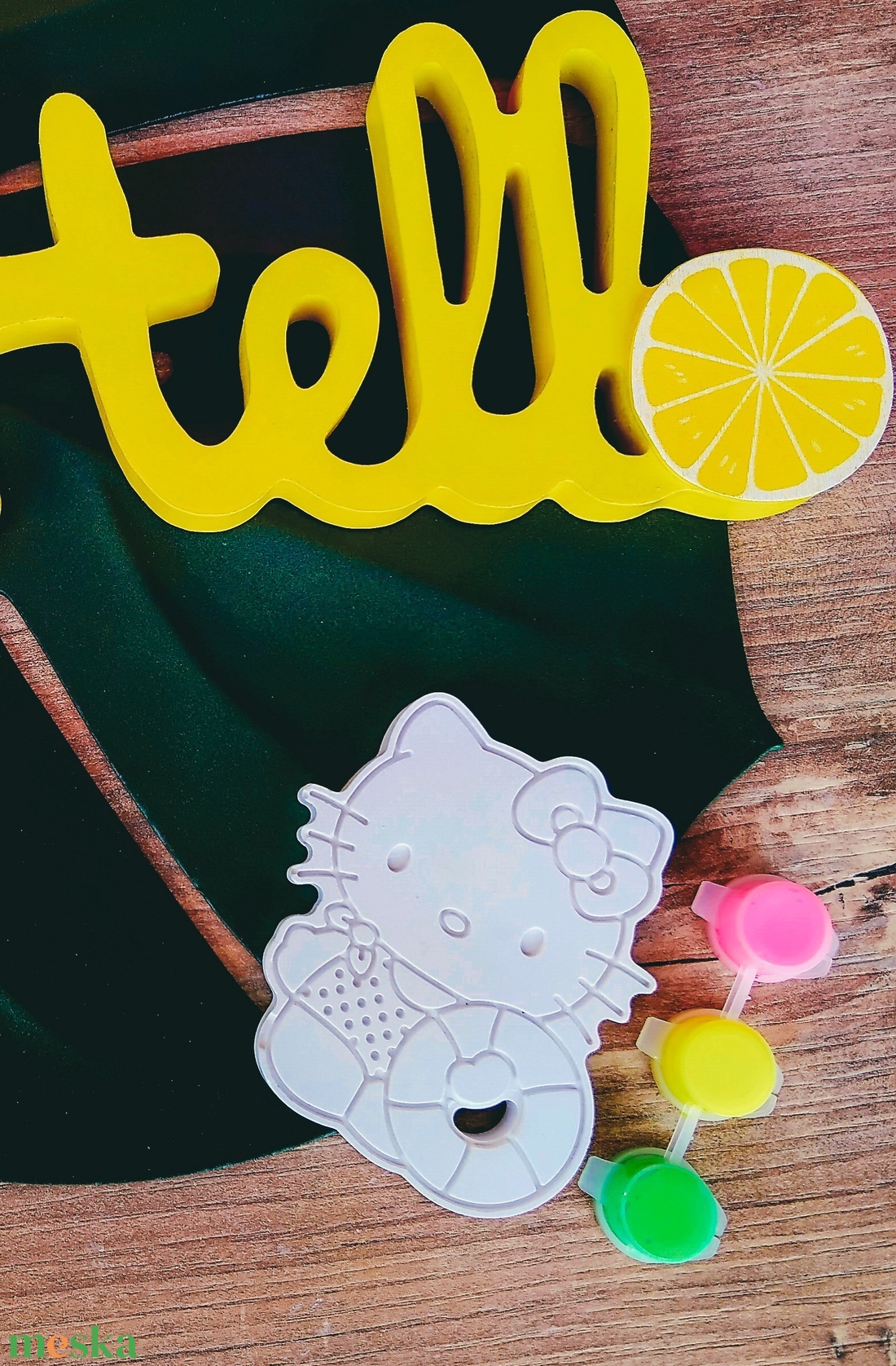 Neon Kitty - festhető gipszfigura neon színekkel - játék & sport - készségfejlesztő és logikai játék - oktató játékok - Meska.hu