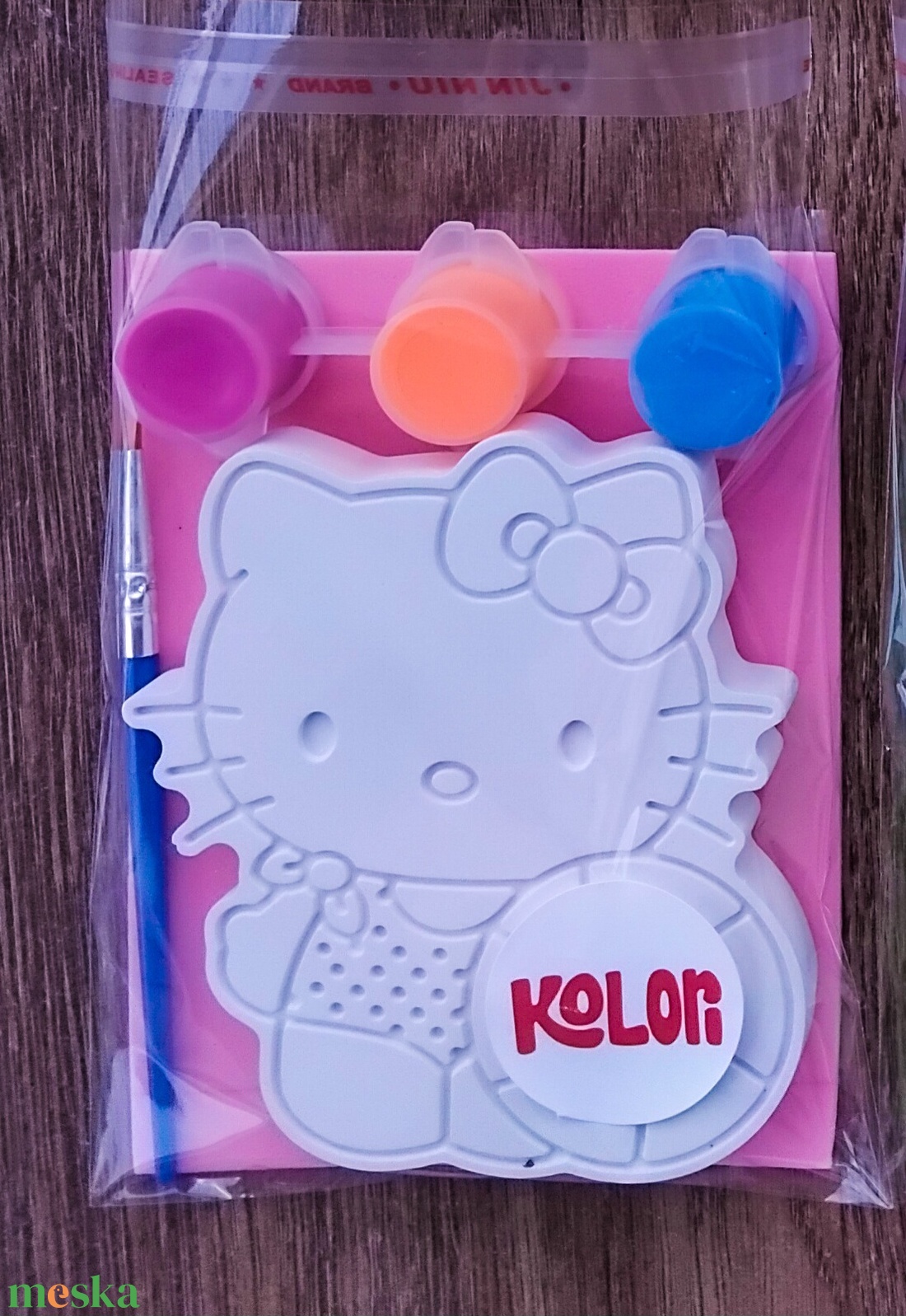 Neon Kitty - festhető gipszfigura neon színekkel - játék & sport - készségfejlesztő és logikai játék - oktató játékok - Meska.hu
