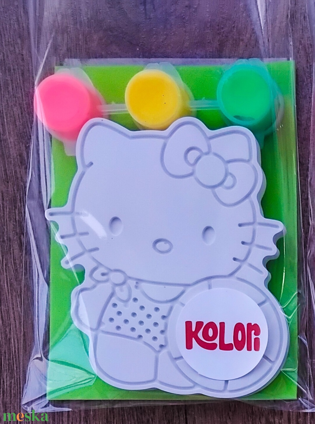 Neon Kitty - festhető gipszfigura neon színekkel - játék & sport - készségfejlesztő és logikai játék - oktató játékok - Meska.hu
