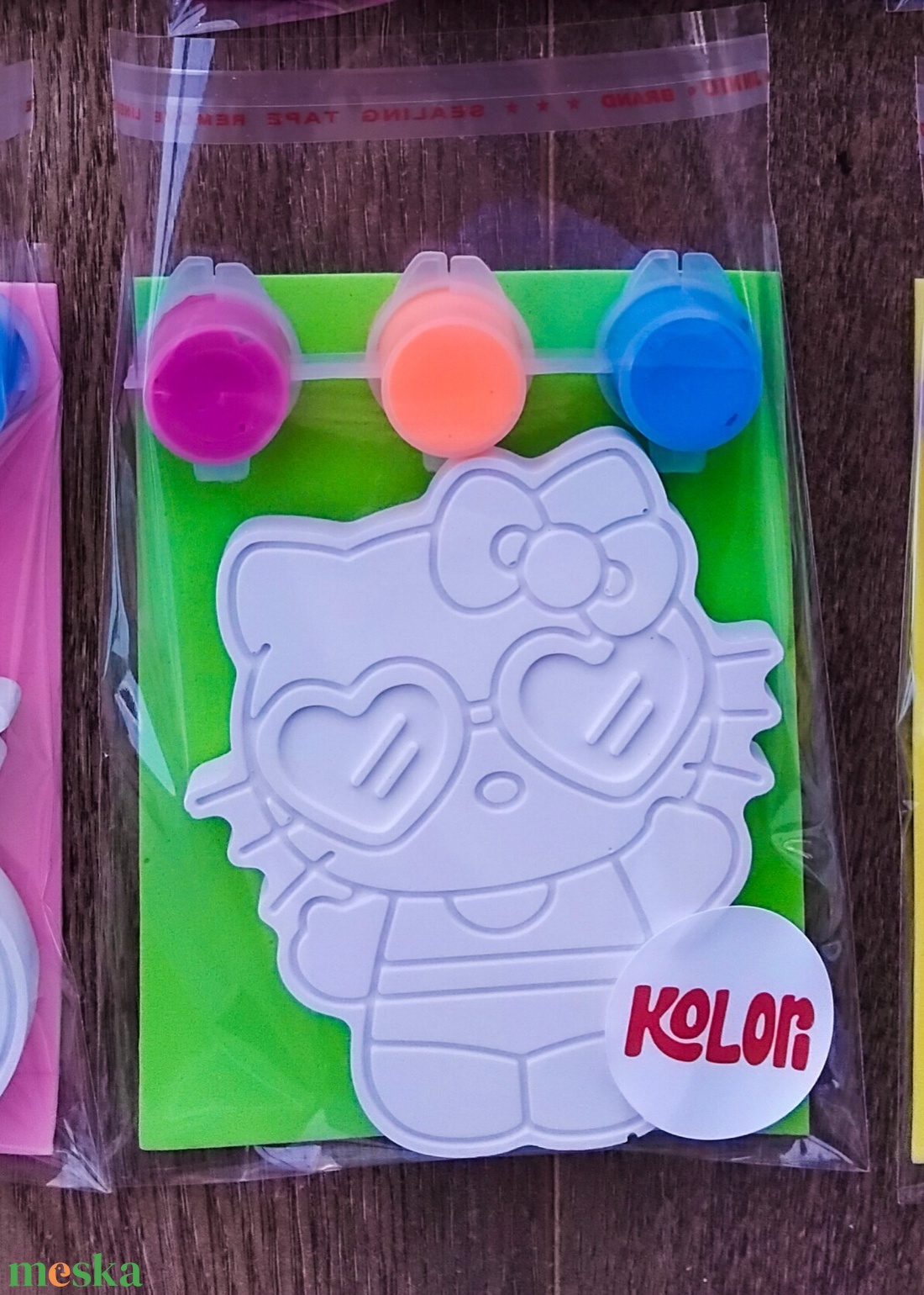 Neon Kitty - festhető gipszfigura neon színekkel - játék & sport - készségfejlesztő és logikai játék - oktató játékok - Meska.hu