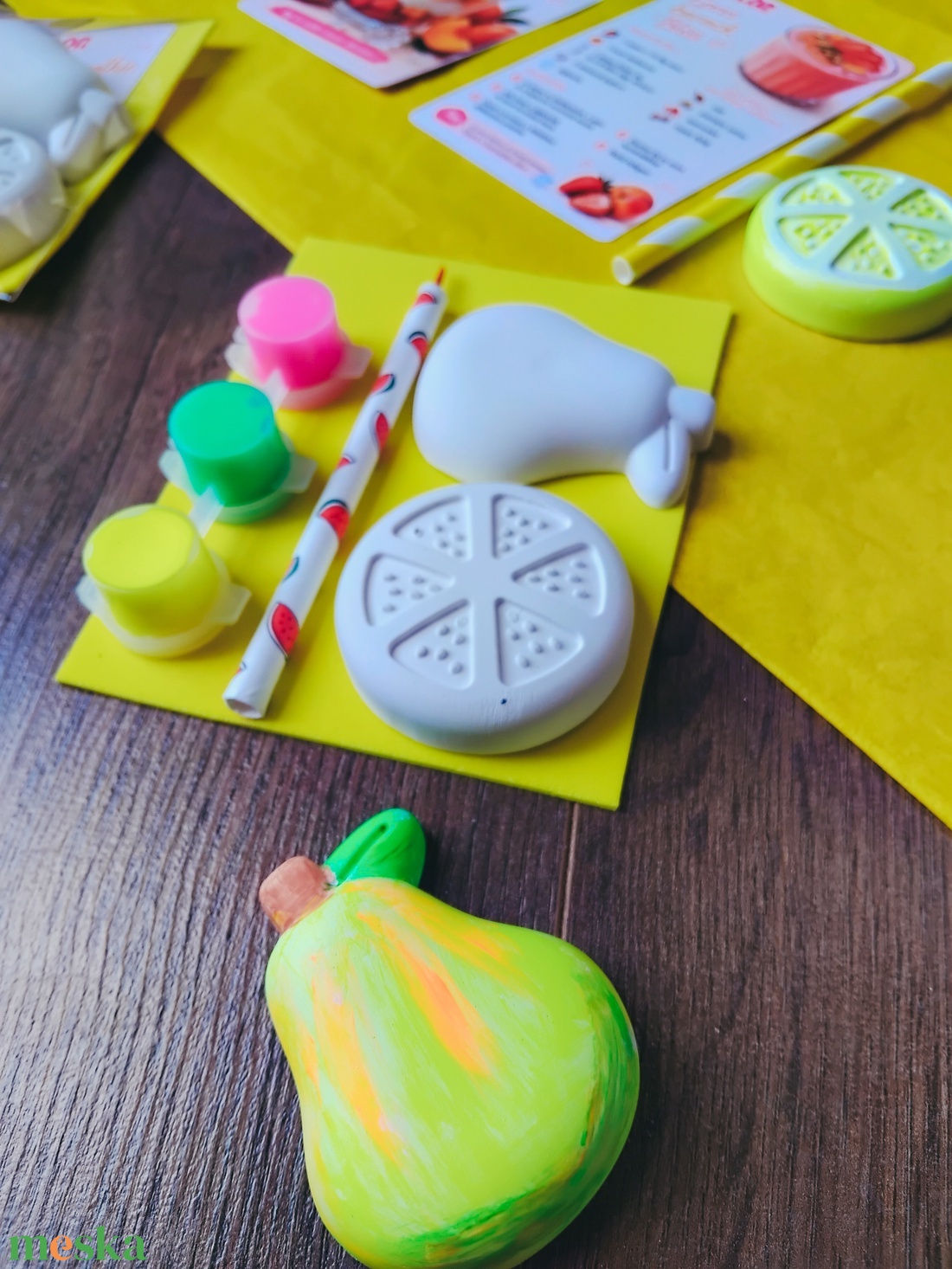 Mini Neon Smoothie - festhető gipszfigurák neon festékkel - diy (csináld magad) - egységcsomag - Meska.hu