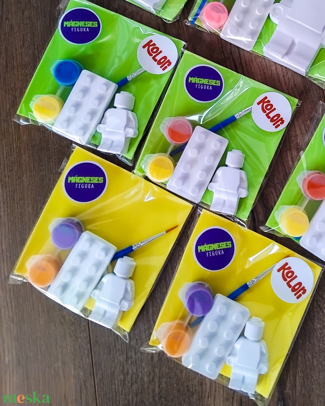 Mini Lego szett - mágneses festhető gipszfigurák - diy (csináld magad) - egységcsomag - Meska.hu
